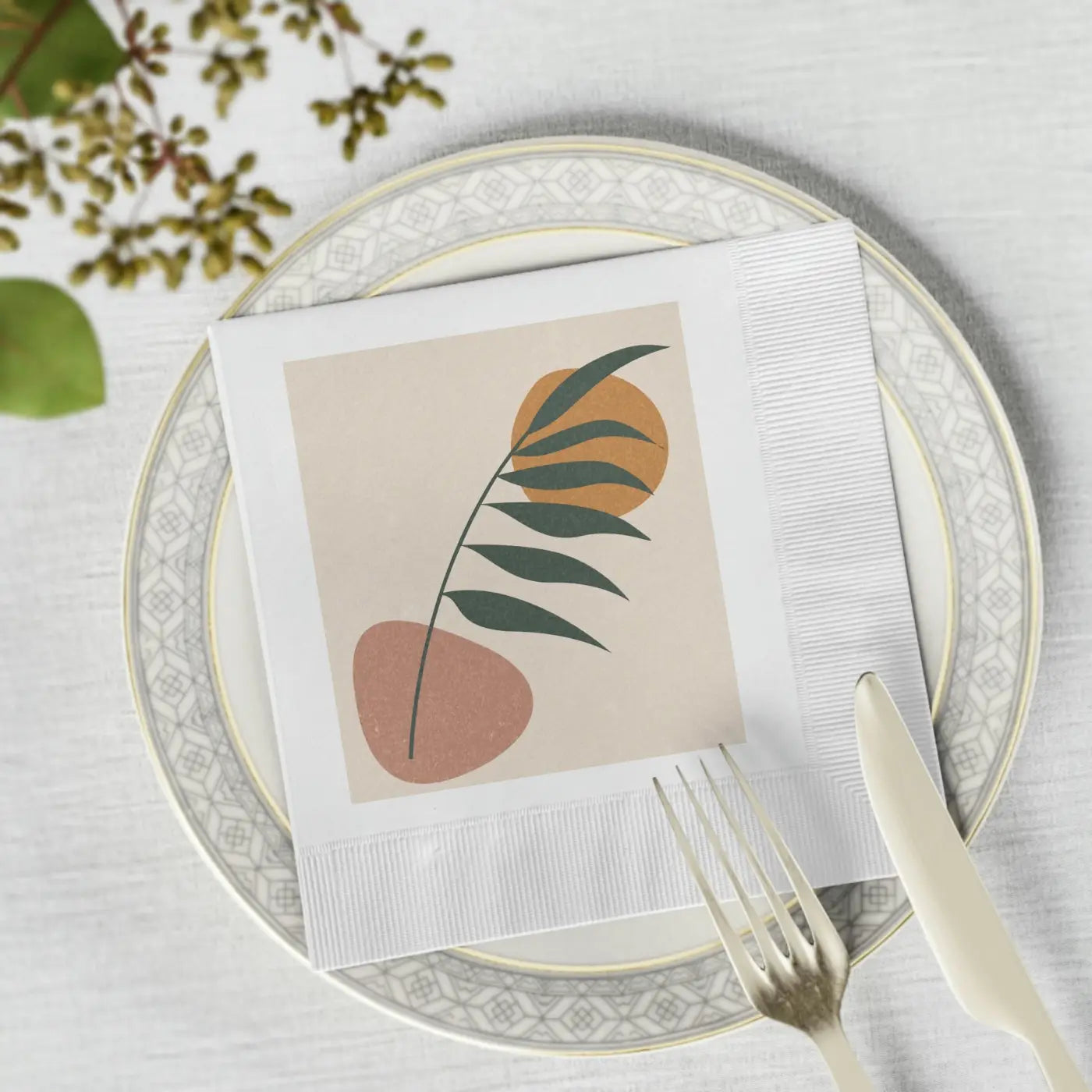 White Coined Napkins - Elegant Table Essential - DipaliZ