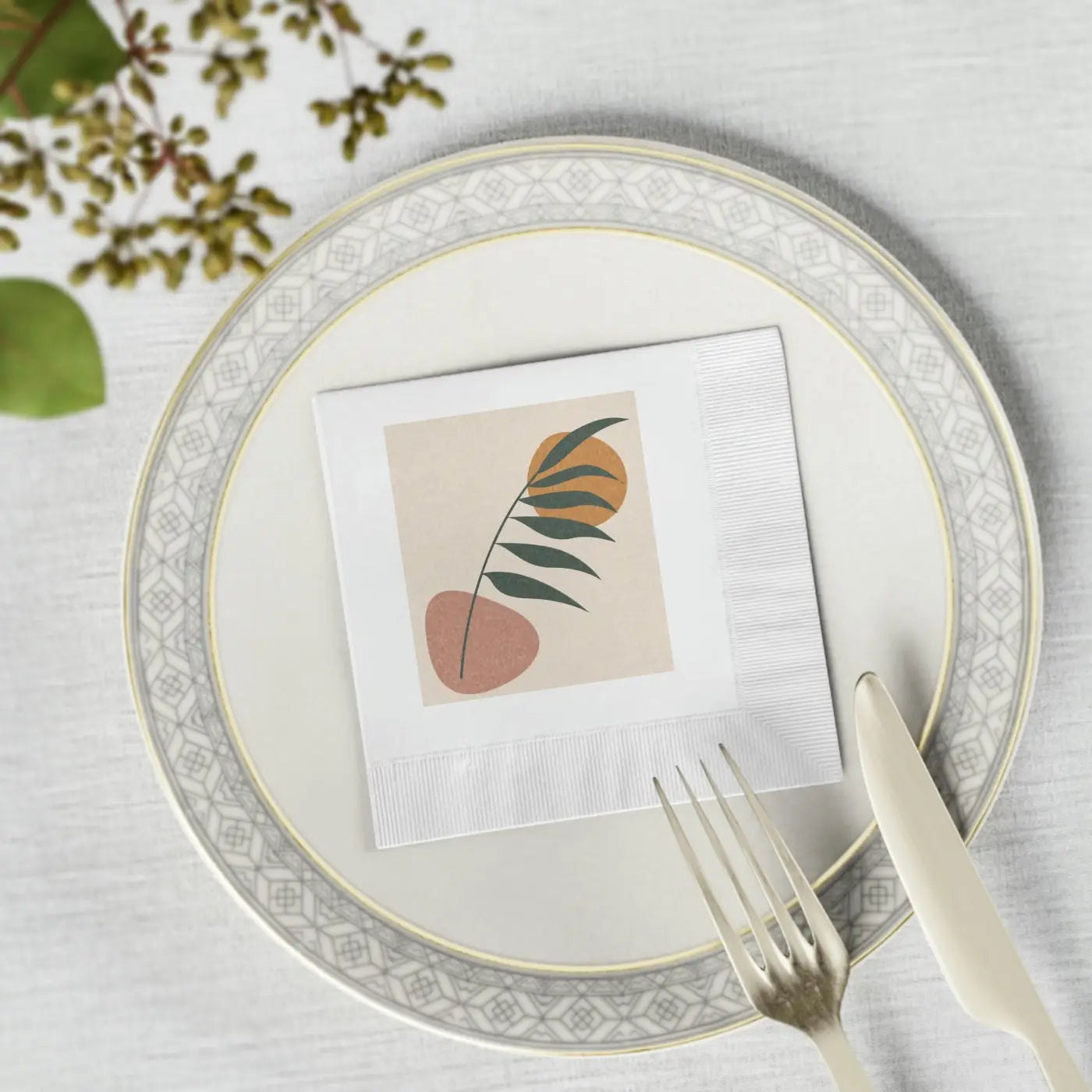 White Coined Napkins - Elegant Table Essential - DipaliZ