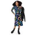 Print Long Sleeve Dress - Abstract Colorful Irregular - DipaliZ