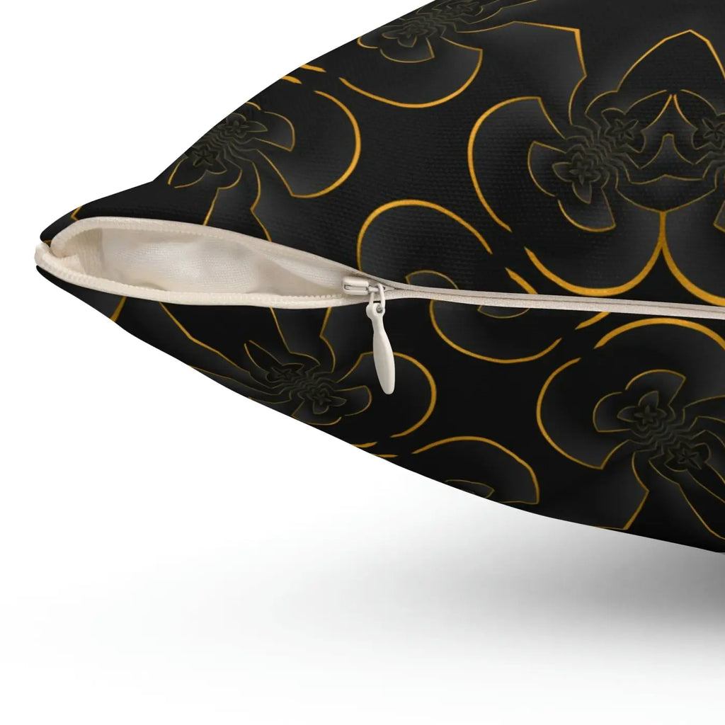 Abstract Gold Pattern Pillow - Spun Polyester Square - DipaliZ