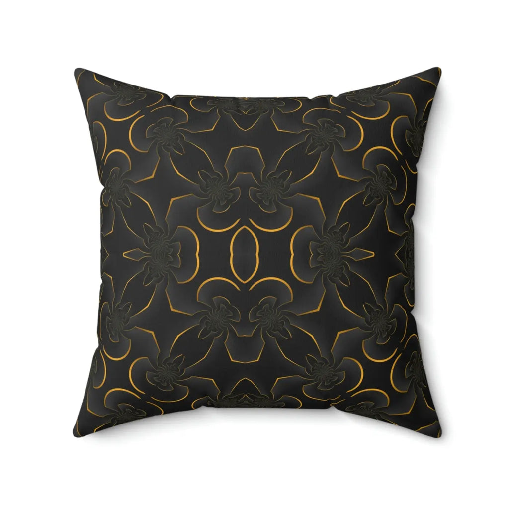 Abstract Gold Pattern Pillow - Spun Polyester Square - DipaliZ