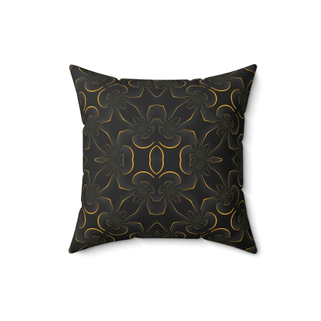 Abstract Gold Pattern Pillow - Spun Polyester Square - DipaliZ