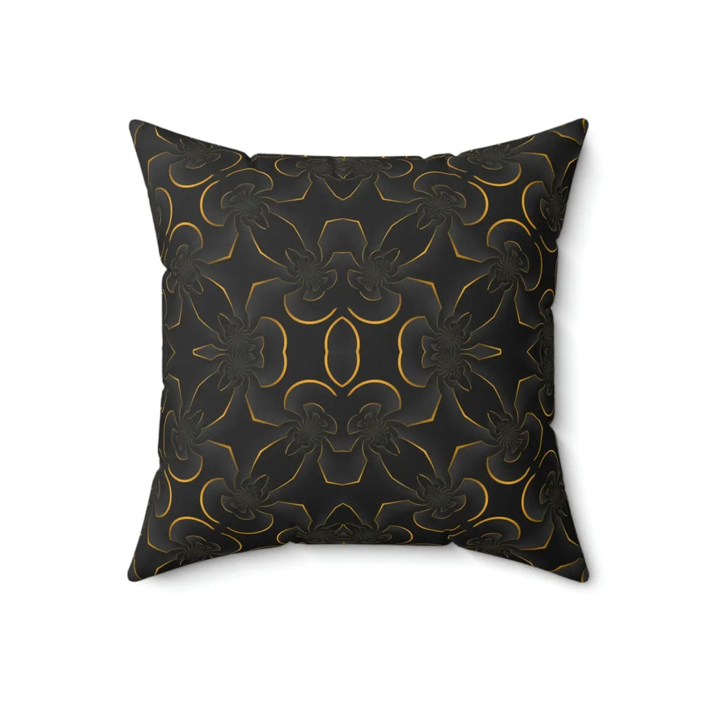 Abstract Gold Pattern Pillow - Spun Polyester Square - DipaliZ