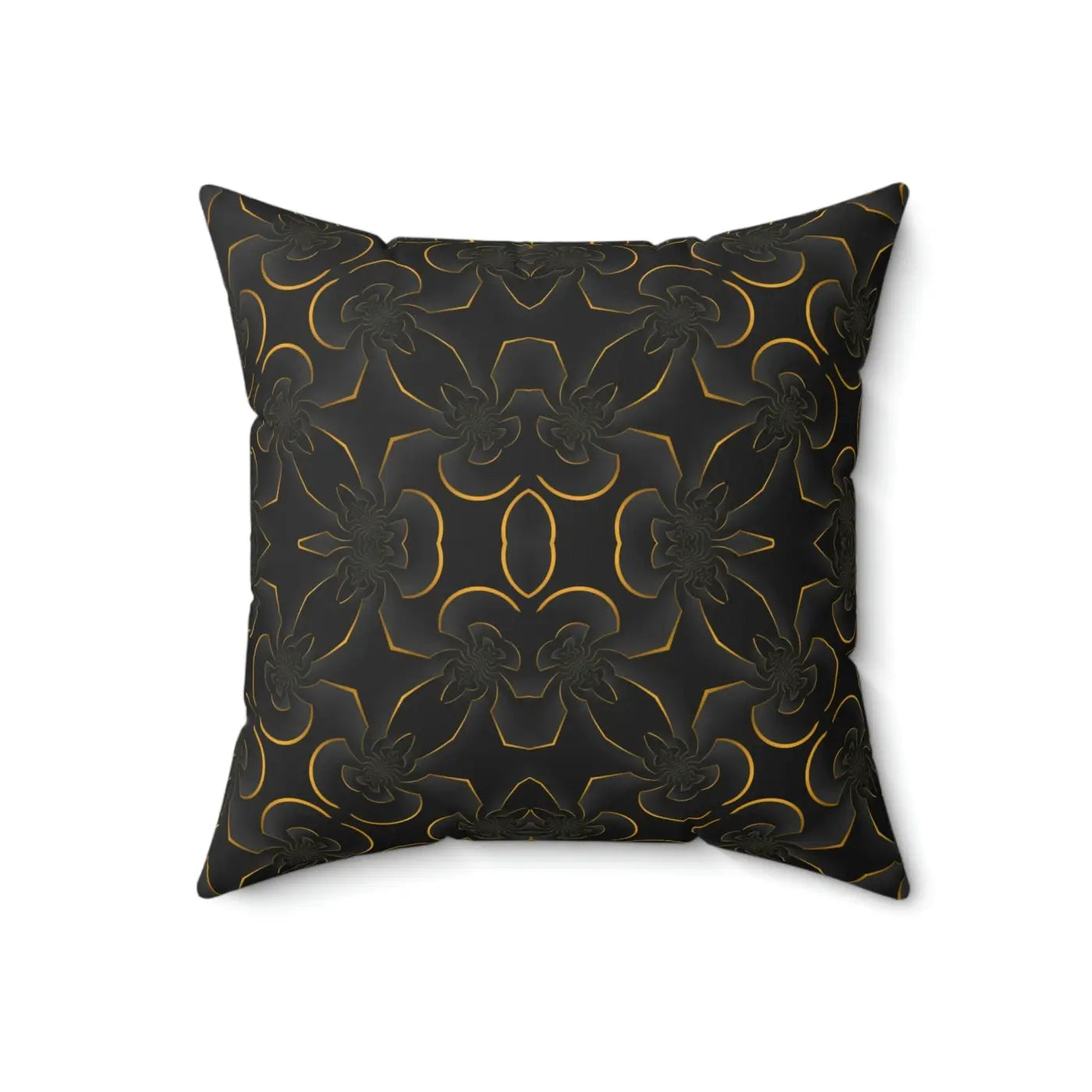 Abstract Gold Pattern Pillow - Spun Polyester Square - DipaliZ