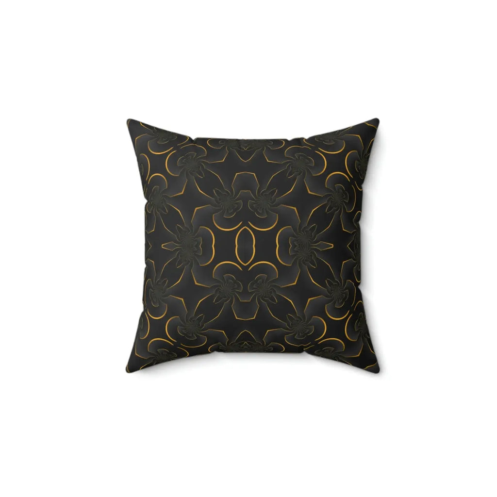 Abstract Gold Pattern Pillow - Spun Polyester Square - DipaliZ