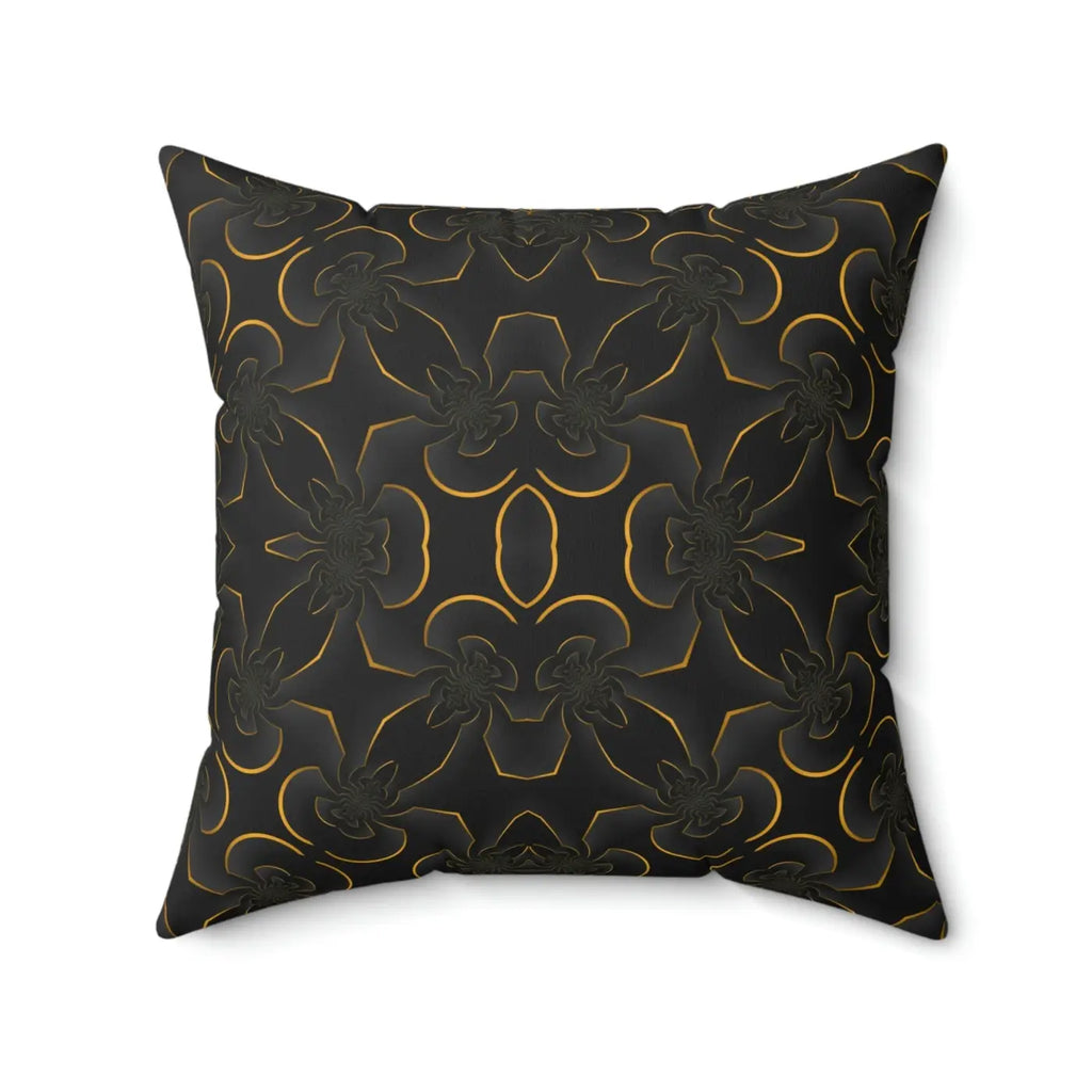 Abstract Gold Pattern Pillow - Spun Polyester Square - DipaliZ