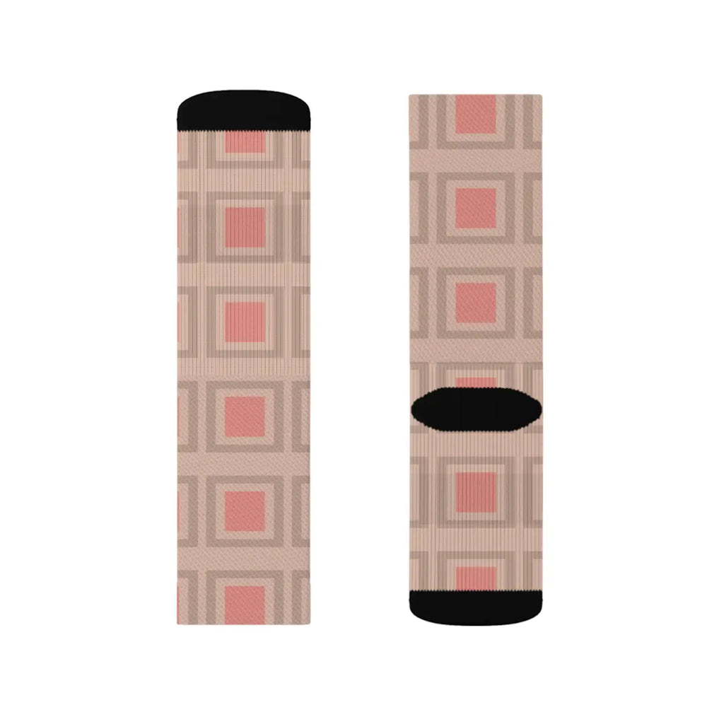 Bold Abstract Pattern Sublimation Socks - Women's Fashion - DipaliZ