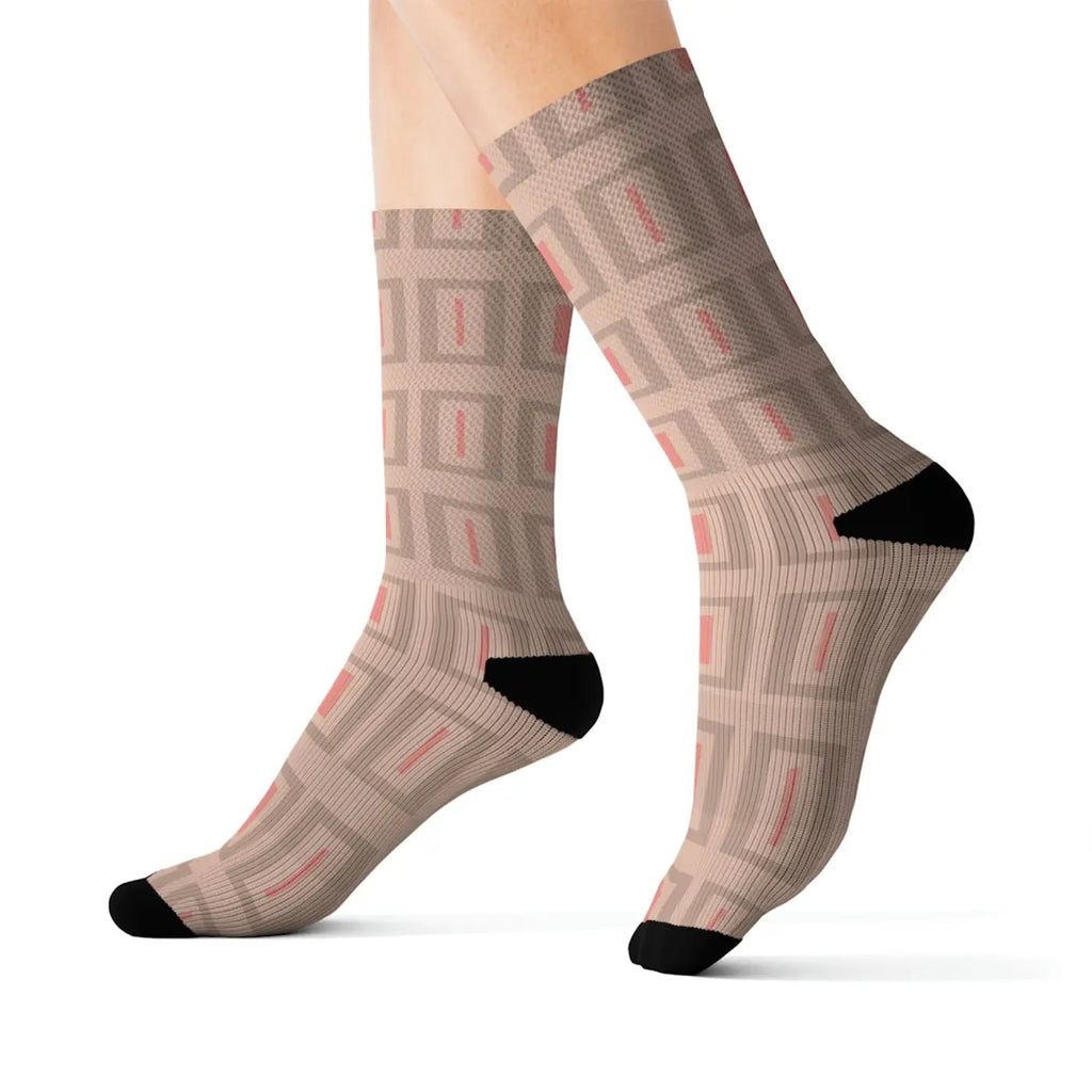 Bold Abstract Pattern Sublimation Socks - Women's Fashion - DipaliZ