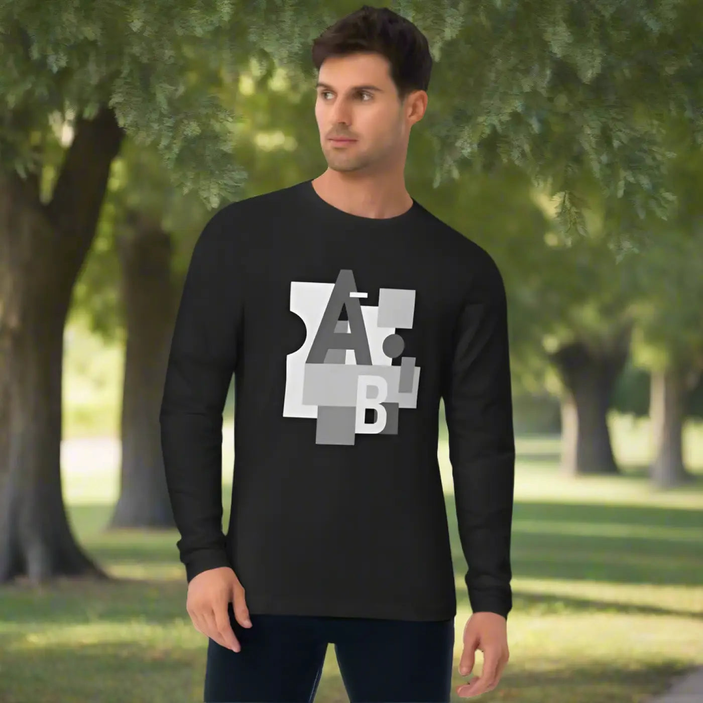 Luxe ABC Long Sleeve Tee - Abstract Shapes Design - DipaliZ