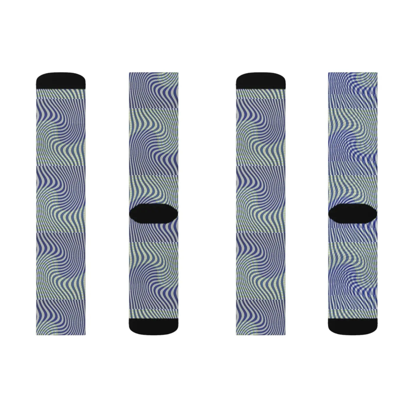 Wavy Blue Sublimation Socks - Bold Comfort Style - DipaliZ