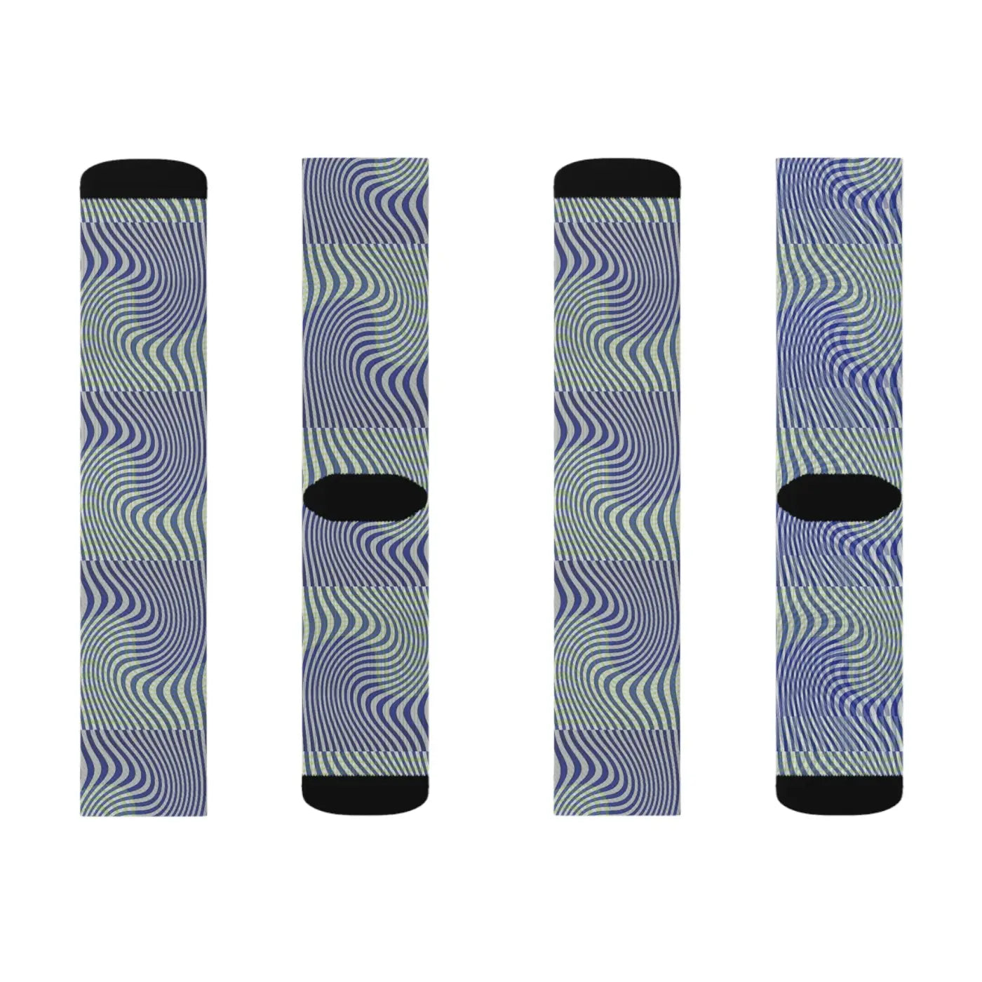 Wavy Blue Sublimation Socks - Bold Comfort Style - DipaliZ