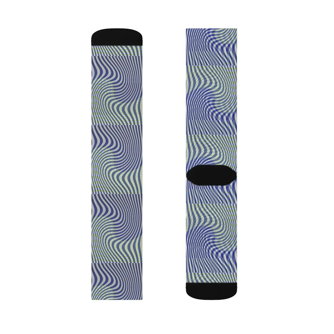 Wavy Blue Sublimation Socks - Bold Comfort Style - DipaliZ