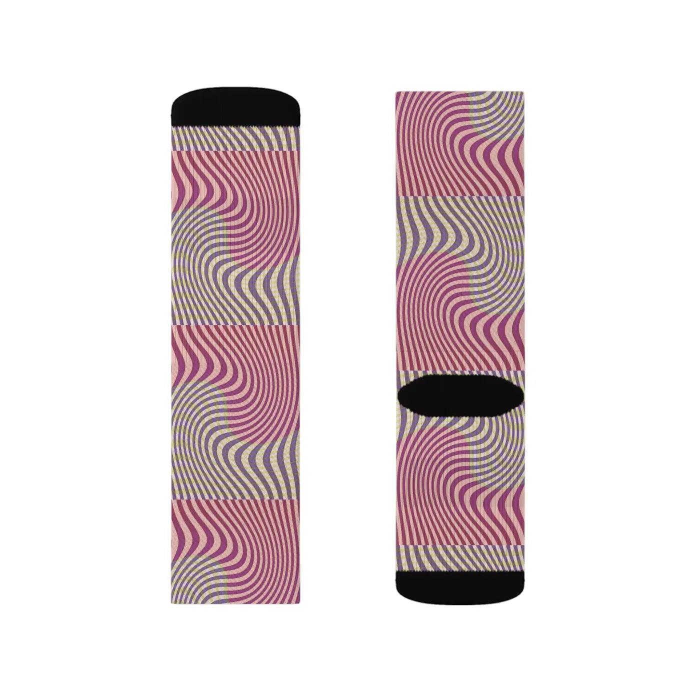 Abstract Wavy Red Socks - Bold Striped Design - DipaliZ
