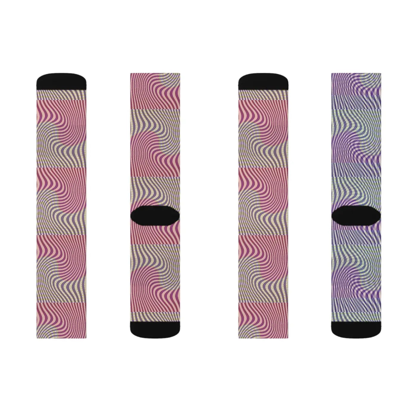 Abstract Wavy Red Socks - Bold Striped Design - DipaliZ