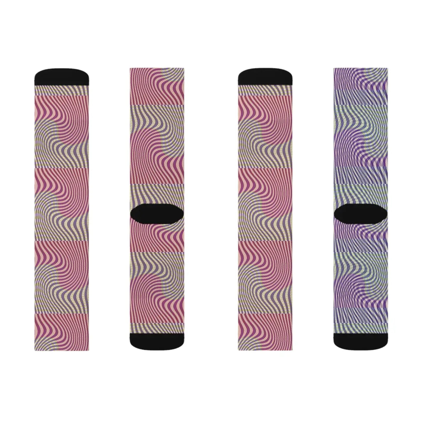 Abstract Wavy Red Socks - Bold Striped Design - DipaliZ