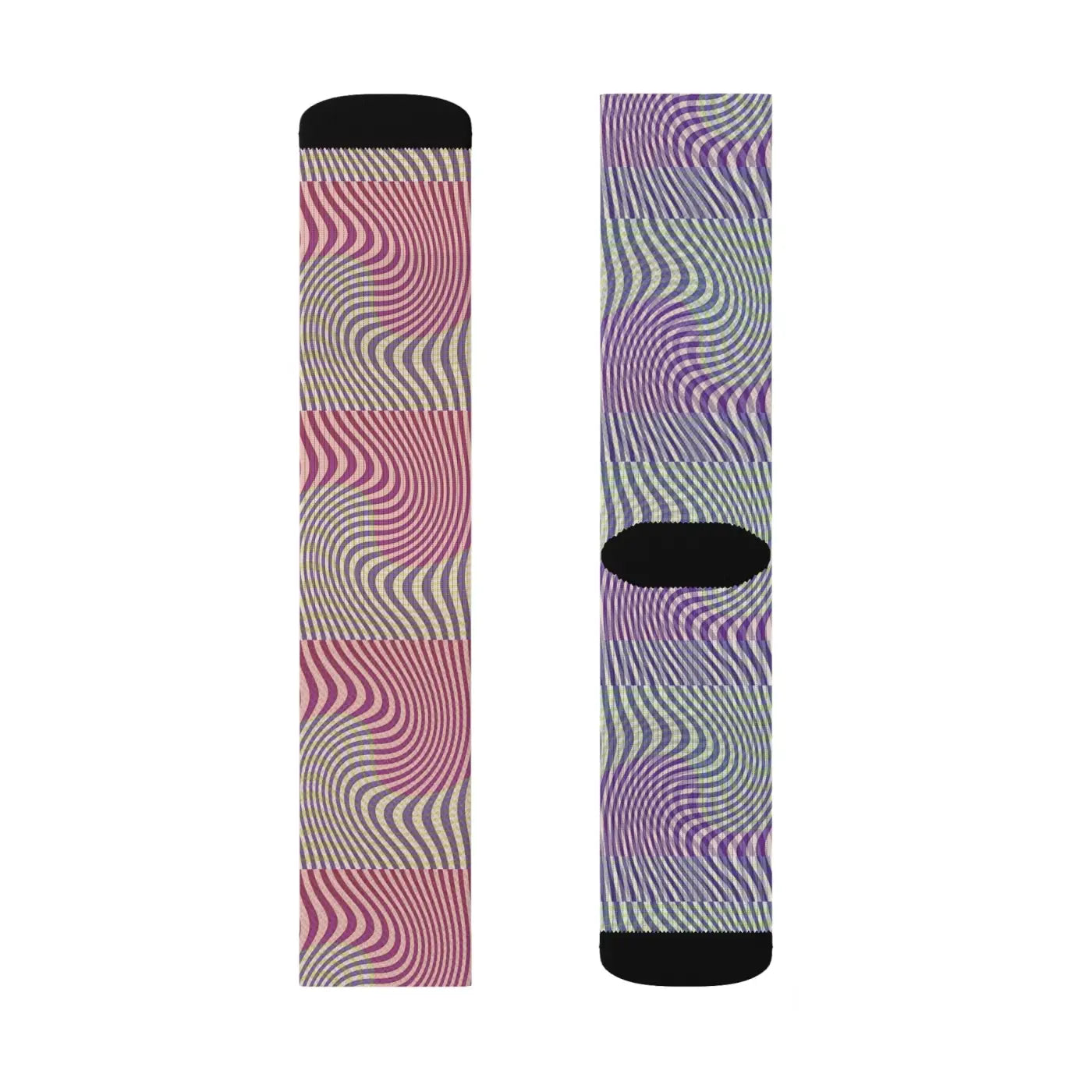 Abstract Wavy Red Socks - Bold Striped Design - DipaliZ