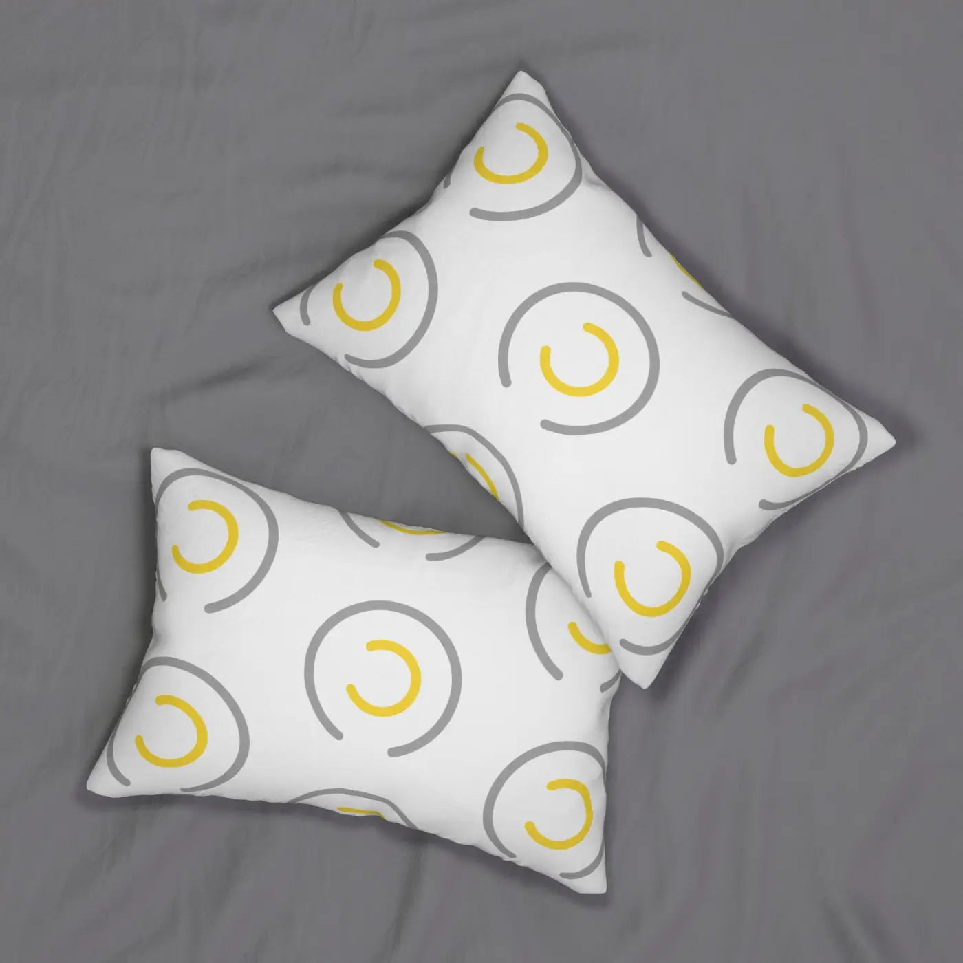 Polyester Lumbar Pillow - Circles Pattern Spun Design - DipaliZ