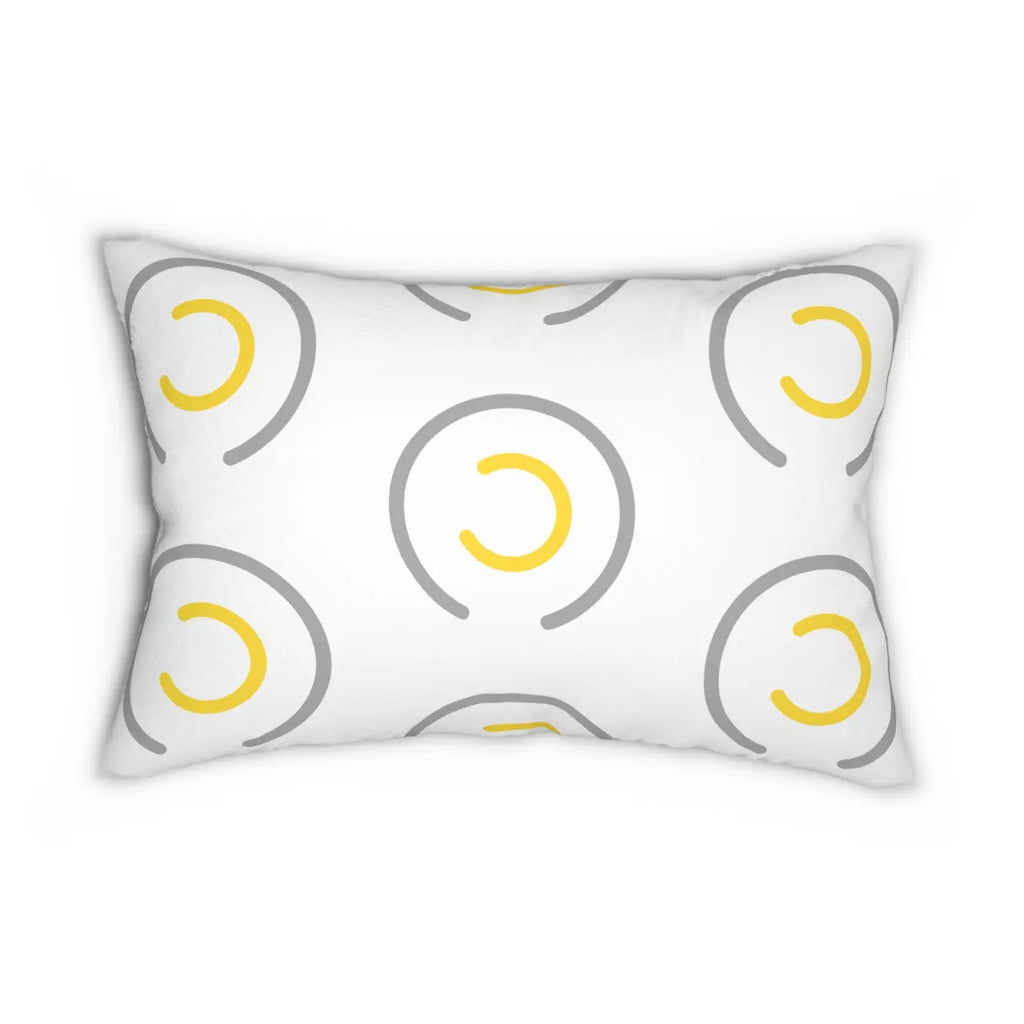 Polyester Lumbar Pillow - Circles Pattern Spun Design - DipaliZ