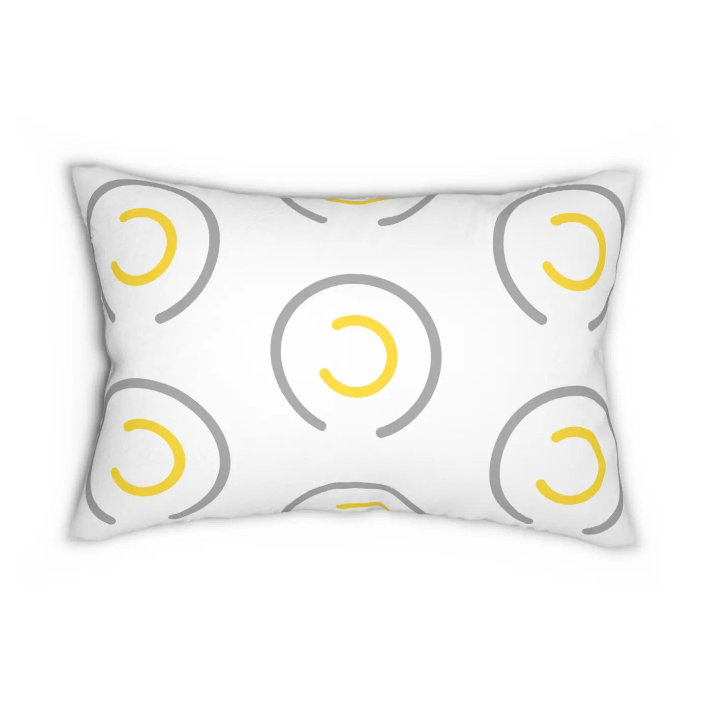 Polyester Lumbar Pillow - Circles Pattern Spun Design - DipaliZ