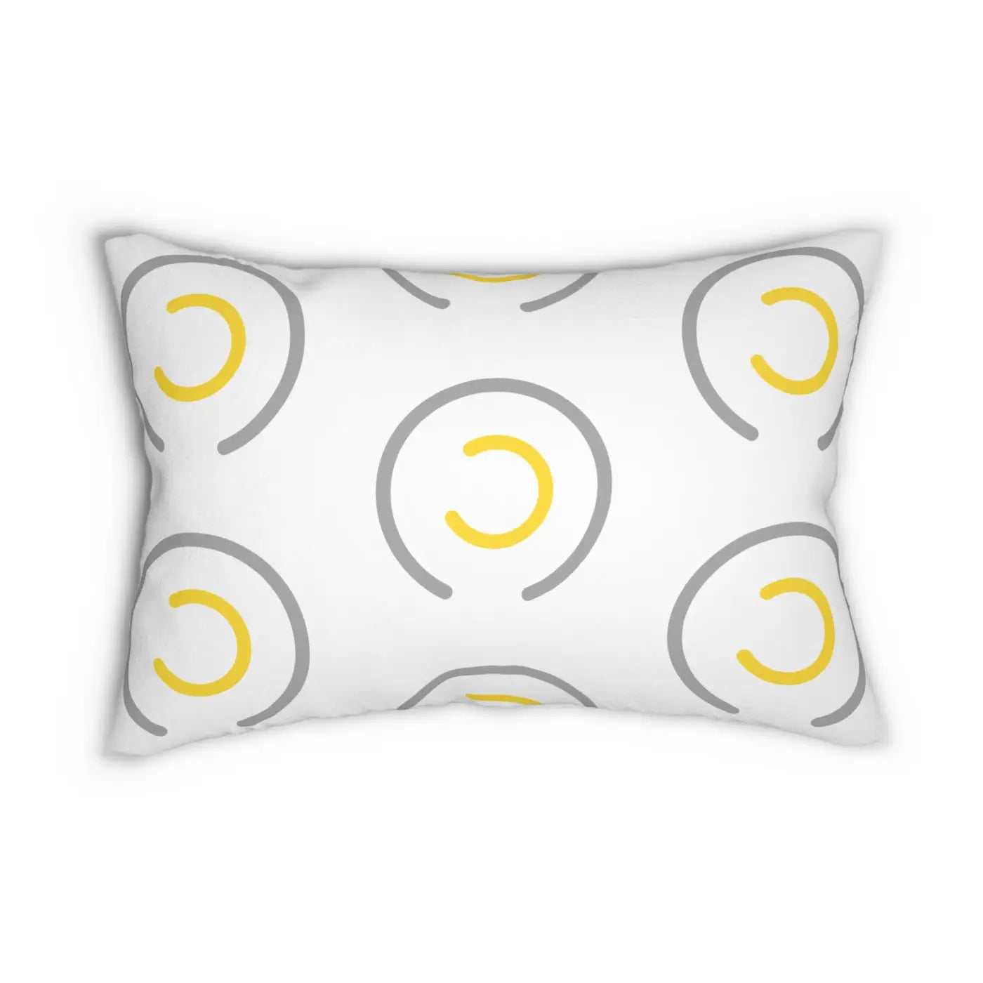 Polyester Lumbar Pillow - Circles Pattern Spun Design - DipaliZ