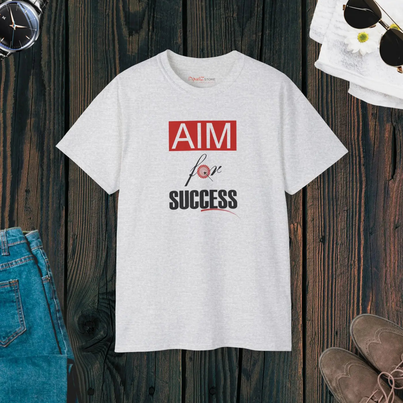 Eco-Friendly T-Shirt - Aim For Success Sustainable Style - DipaliZ