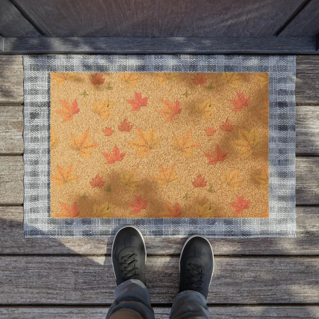 Autumn Leaves Doormat - Coir Coconut Fiber Fall Decor - DipaliZ