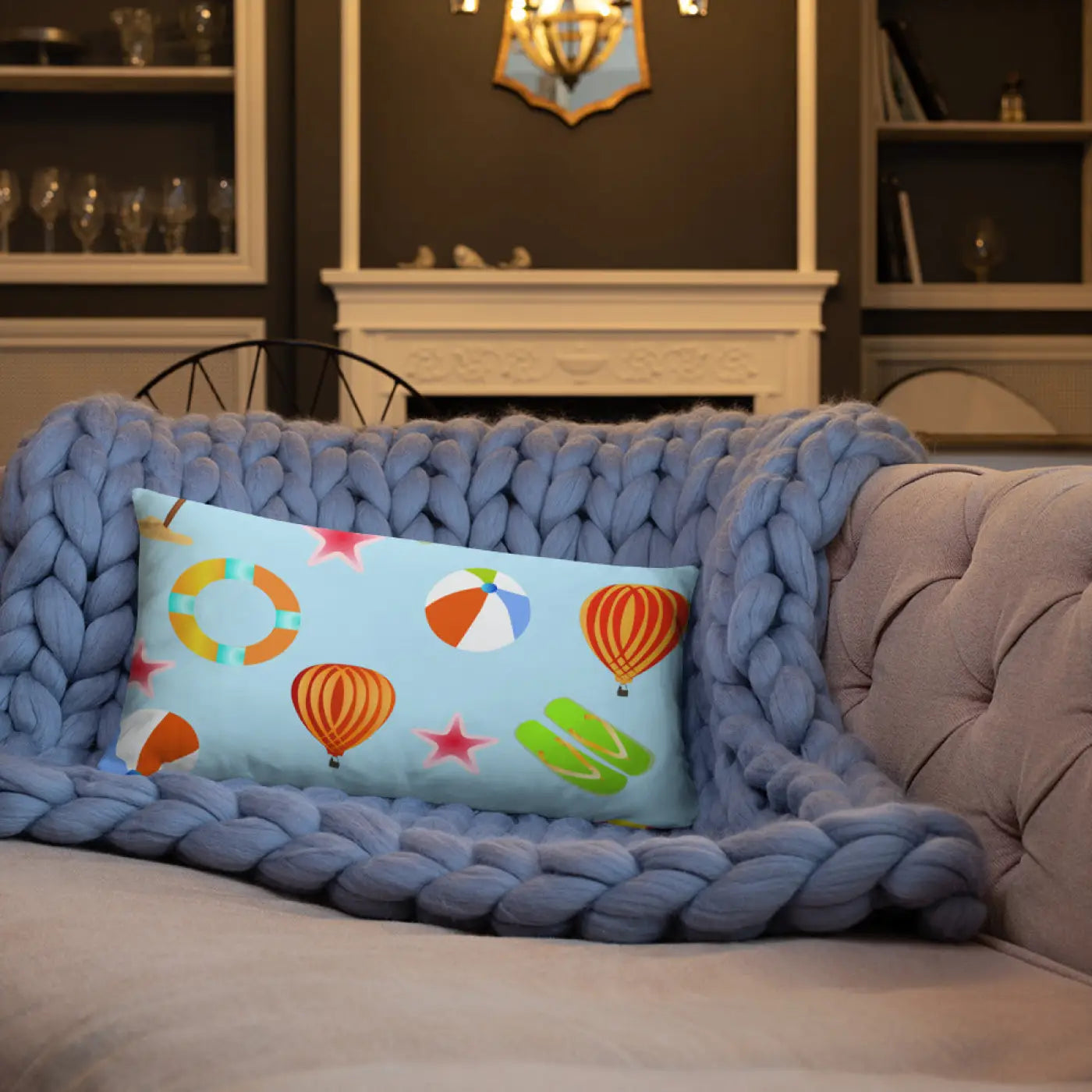 Cozy Throw Pillow - Summer Getaway Polyester Design - DipaliZ