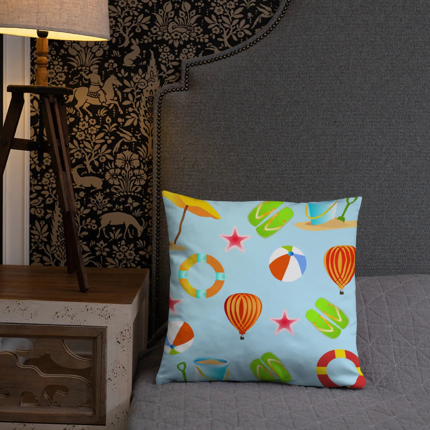 Cozy Throw Pillow - Summer Getaway Polyester Design - DipaliZ