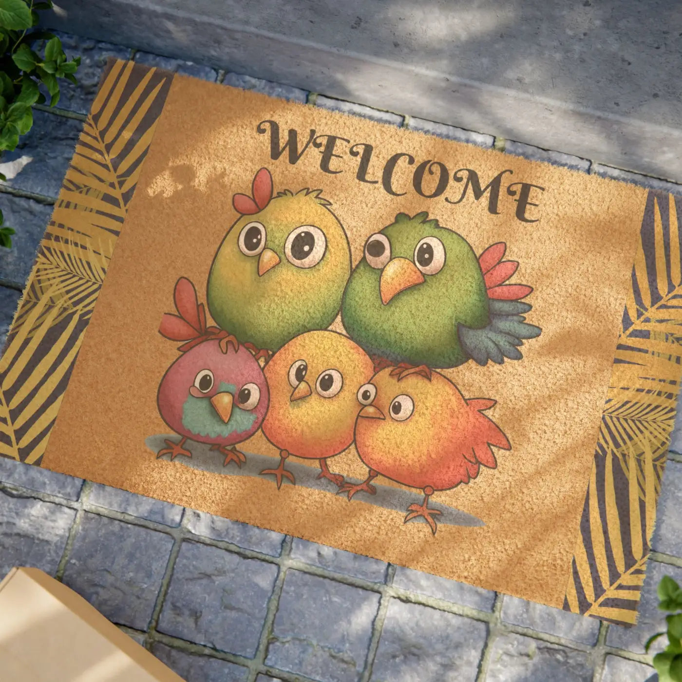 Cute Birds Doormat - Coir Coconut Fiber Outdoor - DipaliZ