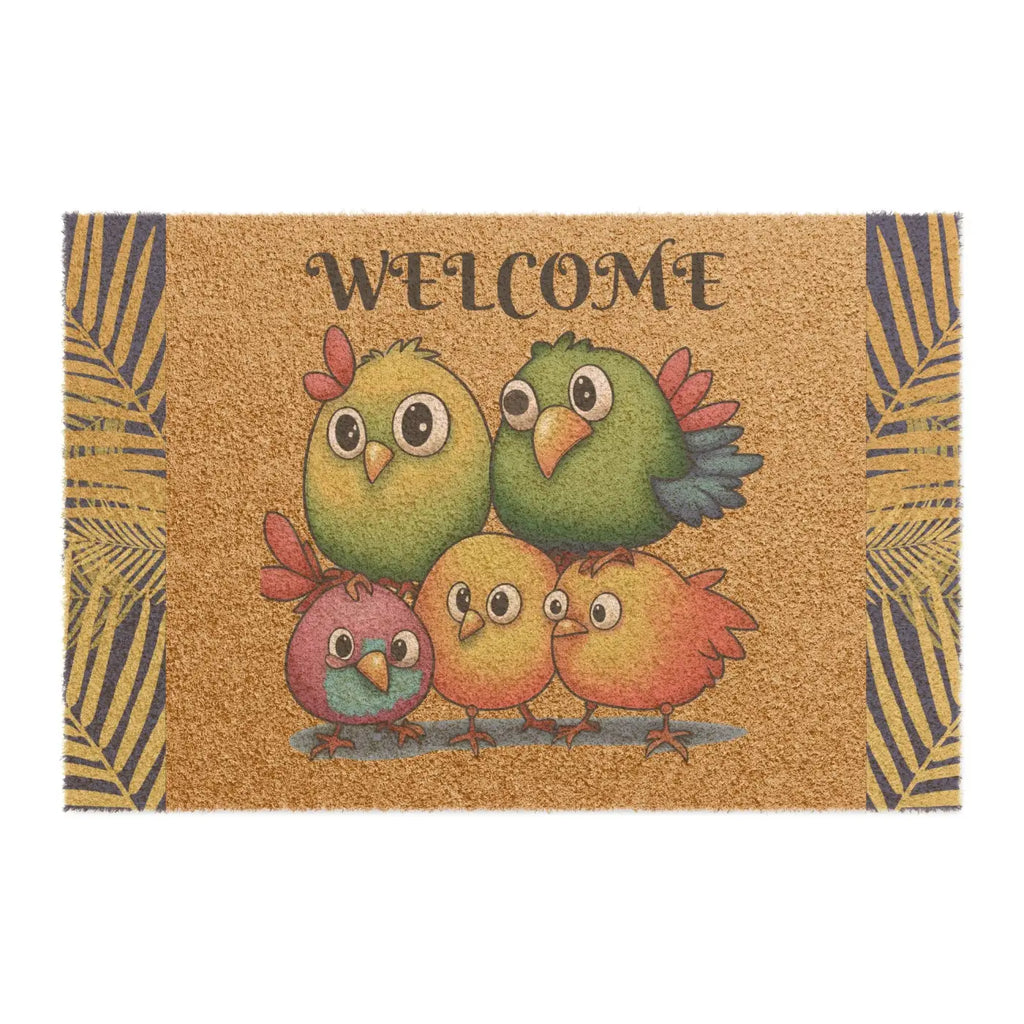 Cute Birds Doormat - Coir Coconut Fiber Outdoor - DipaliZ