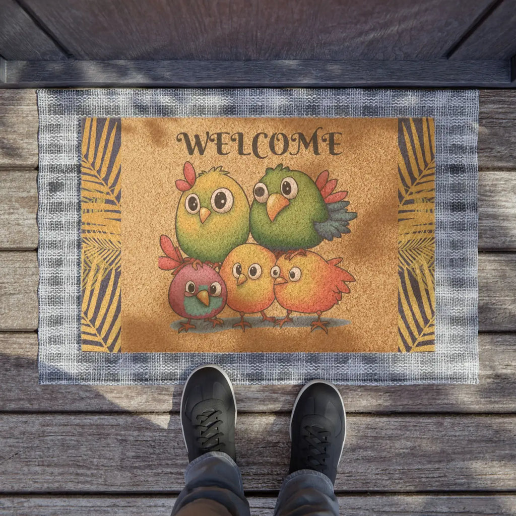 Cute Birds Doormat - Coir Coconut Fiber Outdoor - DipaliZ
