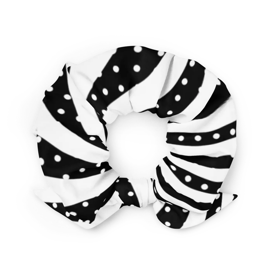 Recycled Scrunchie - Black Lines Striped Design - DipaliZ