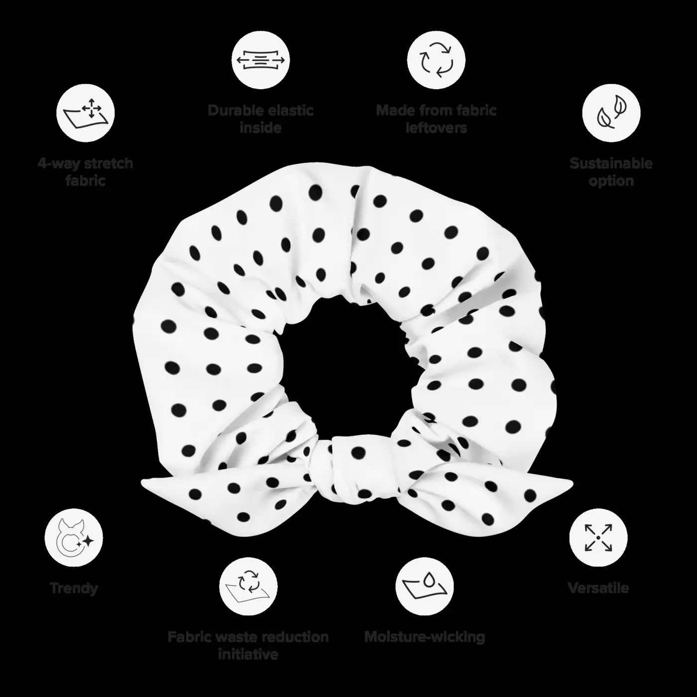 Sustainable Scrunchie - Polka Dot Eco Hair Tie - DipaliZ