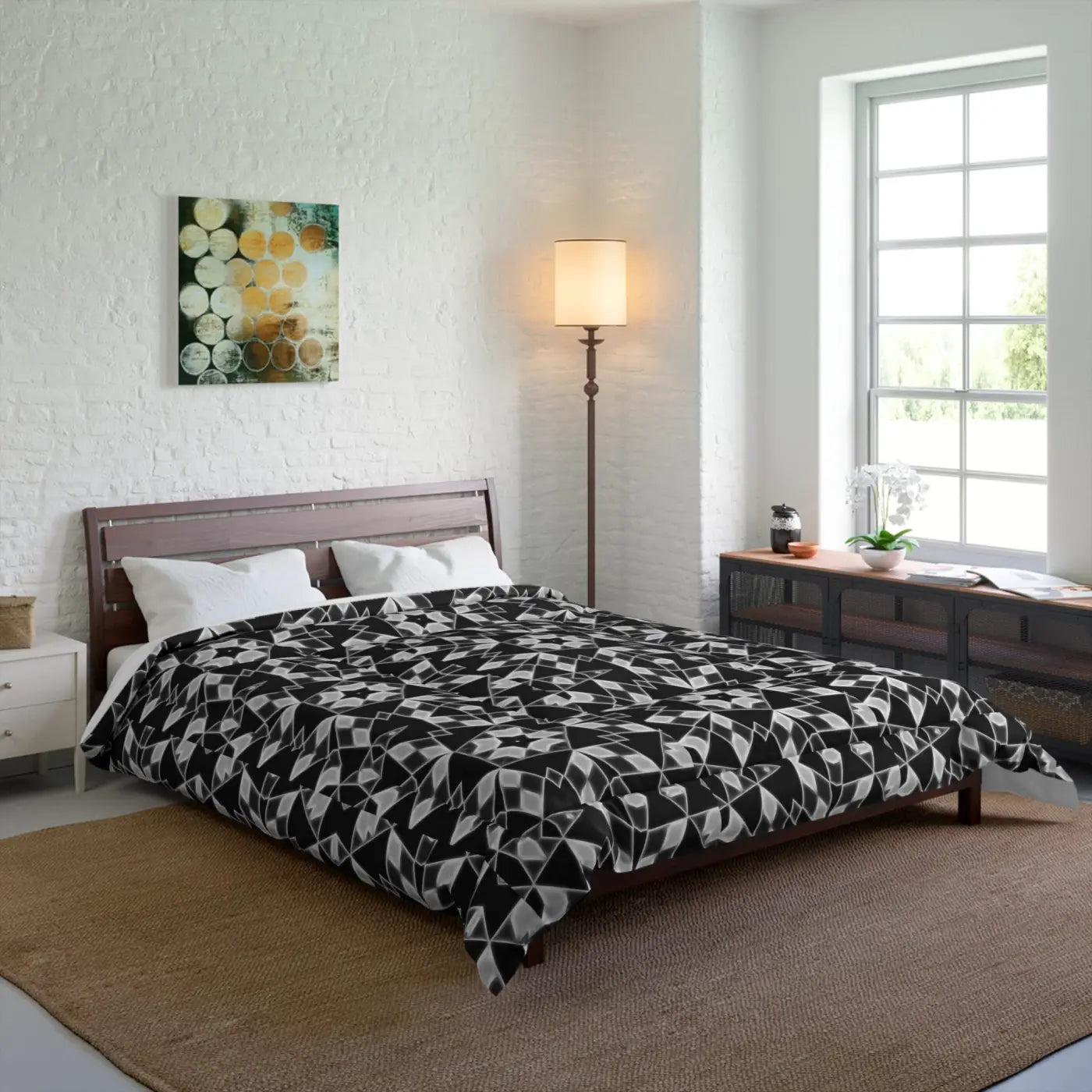 Geometrical Pattern Comforter - Polyester Bedding - DipaliZ