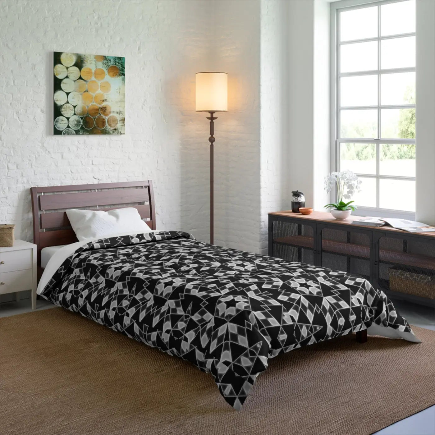 Geometrical Pattern Comforter - Polyester Bedding - DipaliZ