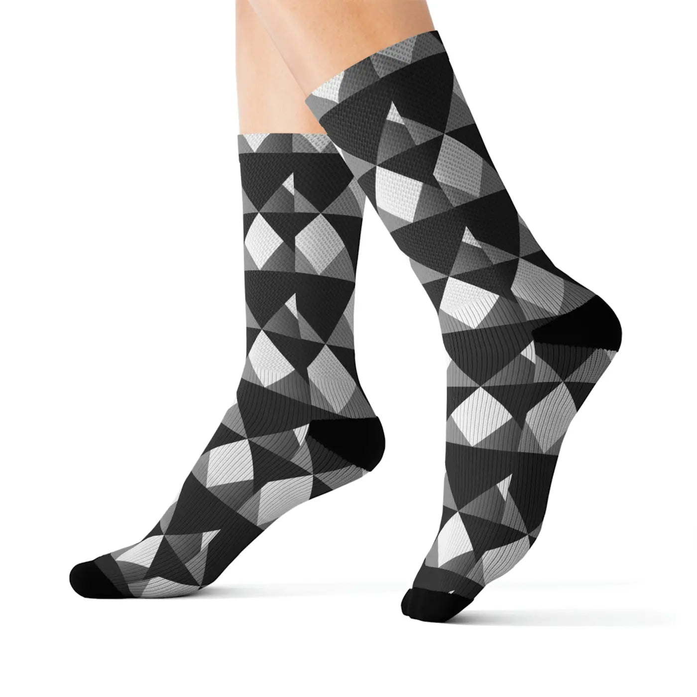 Grey Check Pattern Socks - Trendy Comfort Wear - DipaliZ