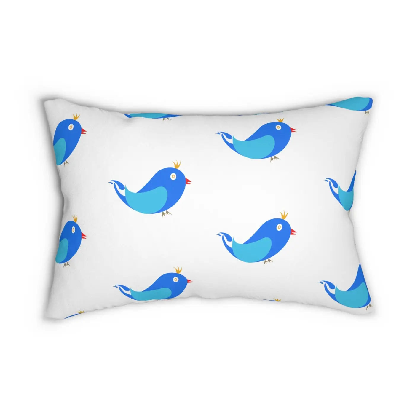 Blue Birds Polyester Lumbar Pillow - Spun Polyester - DipaliZ