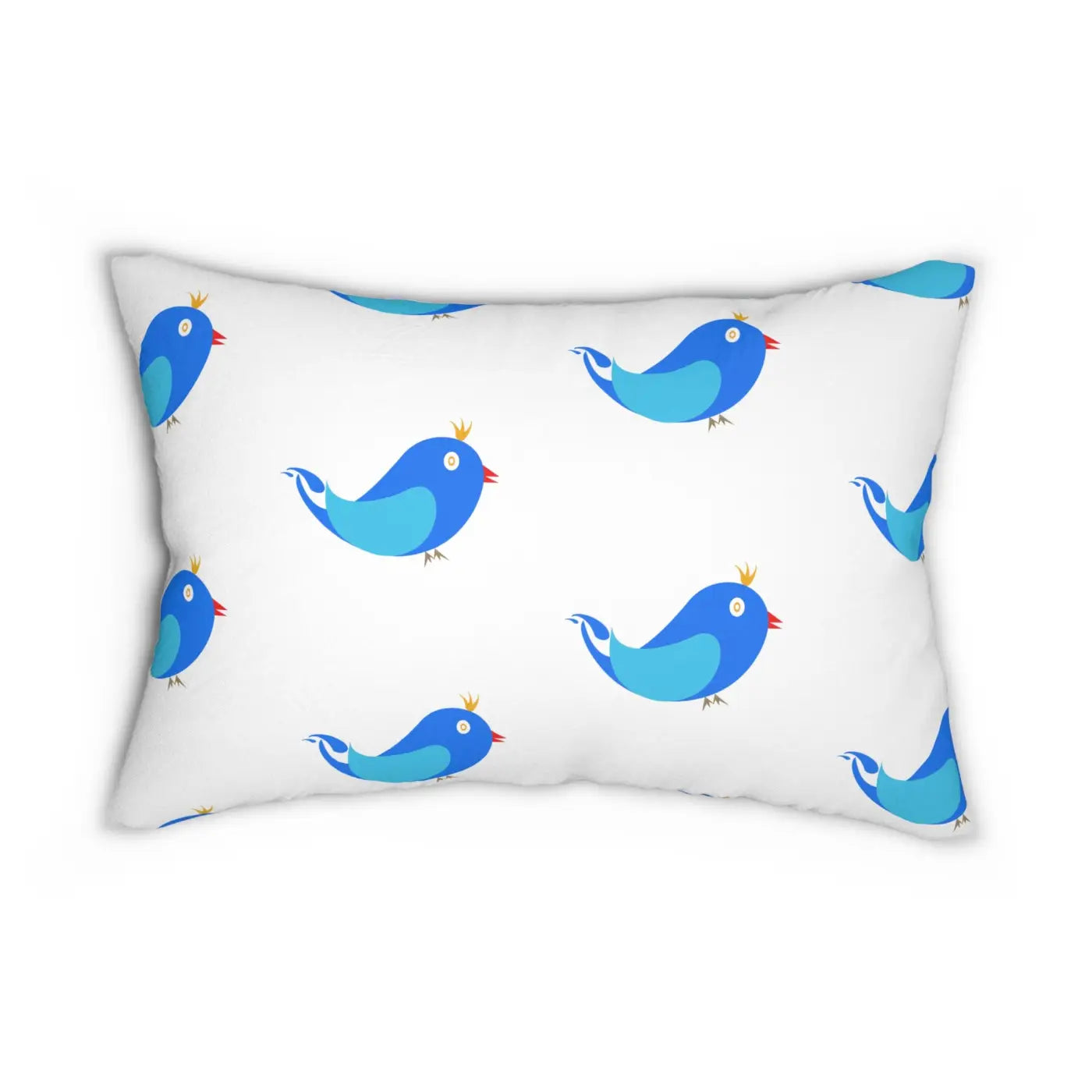 Blue Birds Polyester Lumbar Pillow - Spun Polyester - DipaliZ