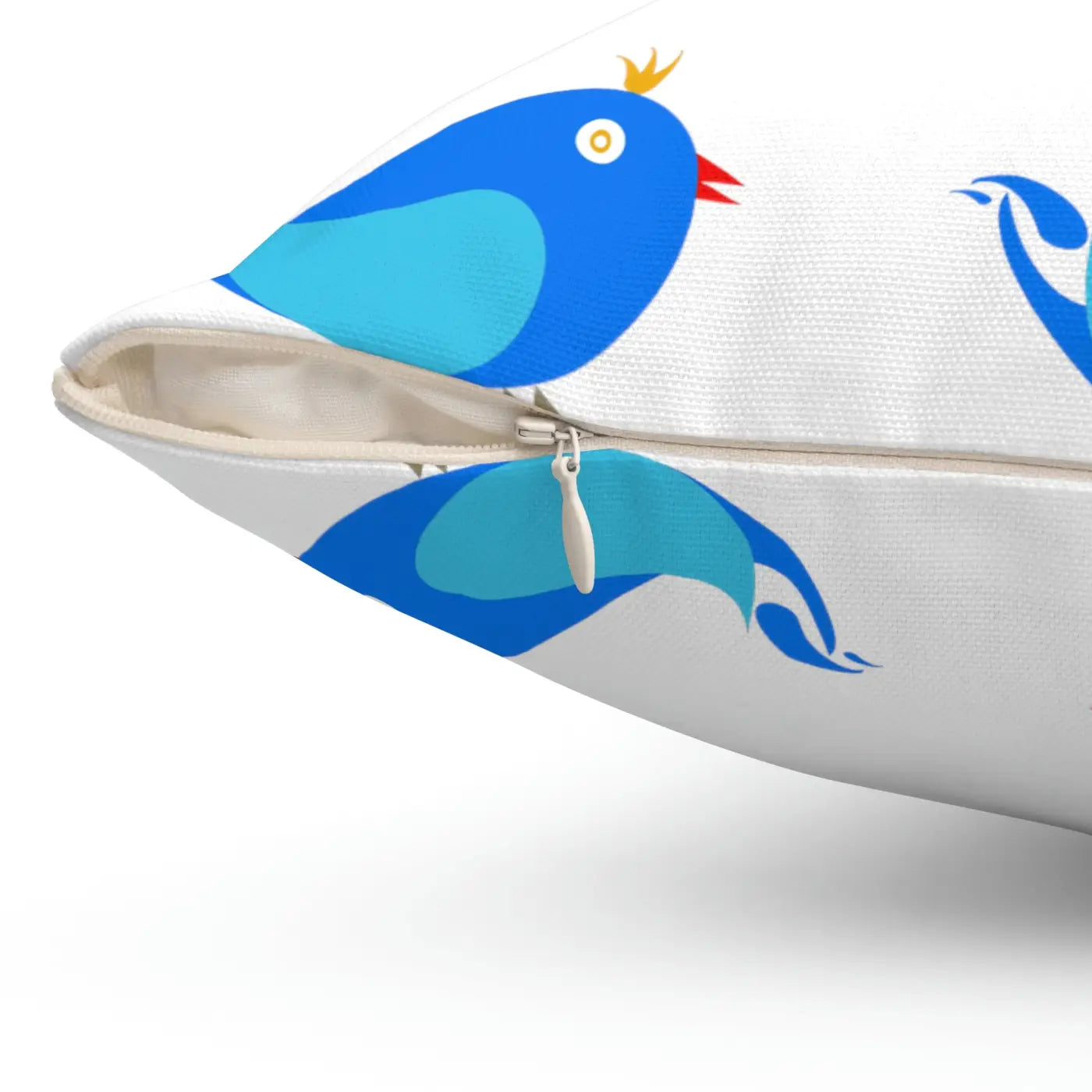Blue Birds Polyester Square Pillow - Cheerful Home Decor - DipaliZ