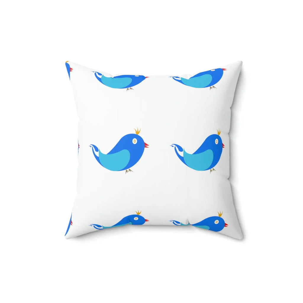 Blue Birds Polyester Square Pillow - Cheerful Home Decor - DipaliZ