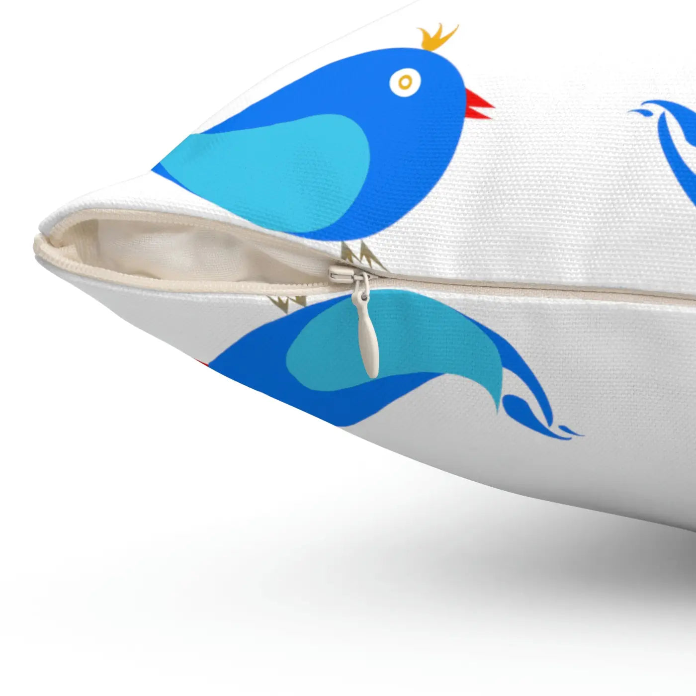 Blue Birds Polyester Square Pillow - Cheerful Home Decor - DipaliZ