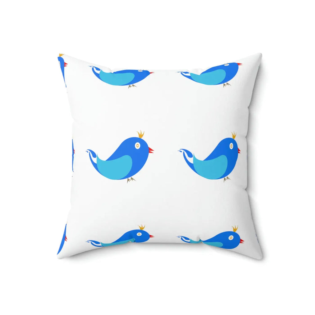 Blue Birds Polyester Square Pillow - Cheerful Home Decor - DipaliZ