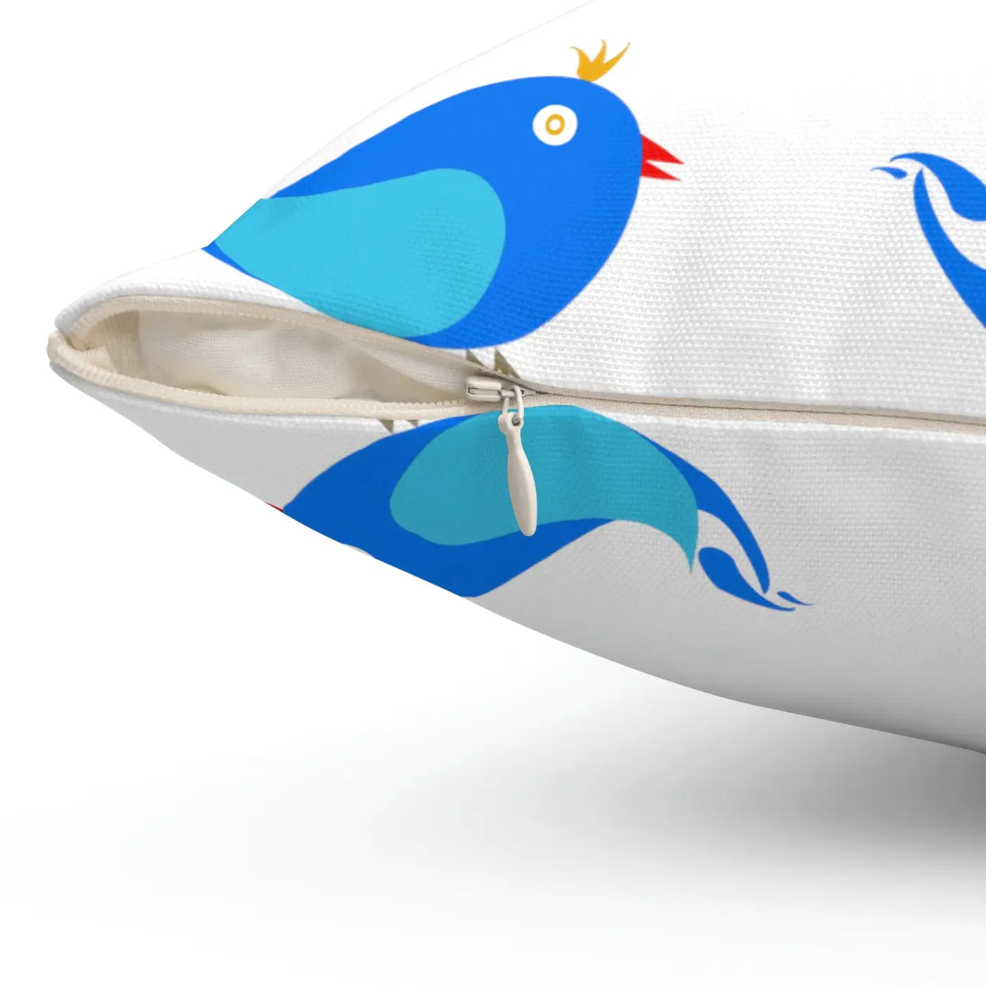 Blue Birds Polyester Square Pillow - Cheerful Home Decor - DipaliZ