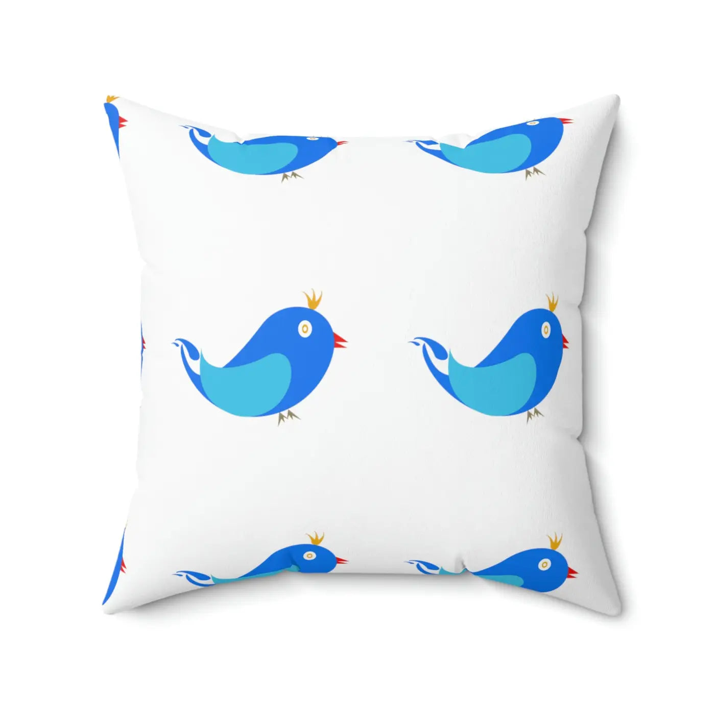 Blue Birds Polyester Square Pillow - Cheerful Home Decor - DipaliZ