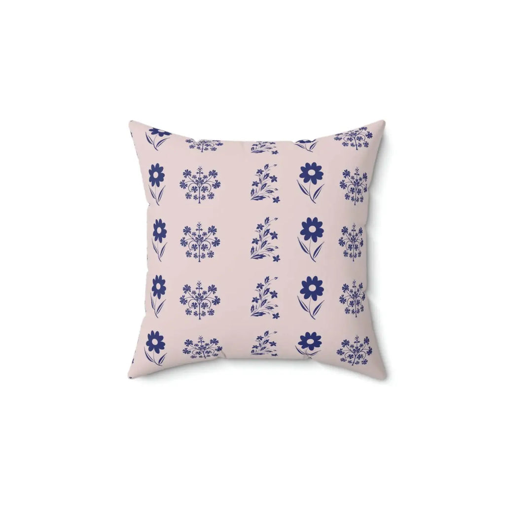 Vibrant Blue Flowers Throw Pillow - Polyester Square - DipaliZ