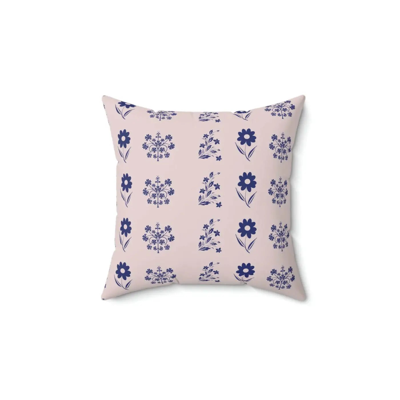 Vibrant Blue Flowers Throw Pillow - Polyester Square - DipaliZ