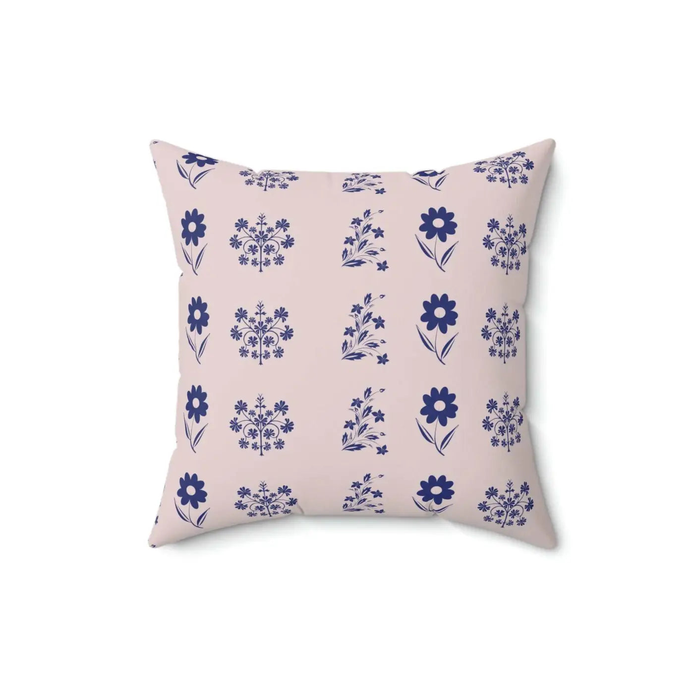 Vibrant Blue Flowers Throw Pillow - Polyester Square - DipaliZ