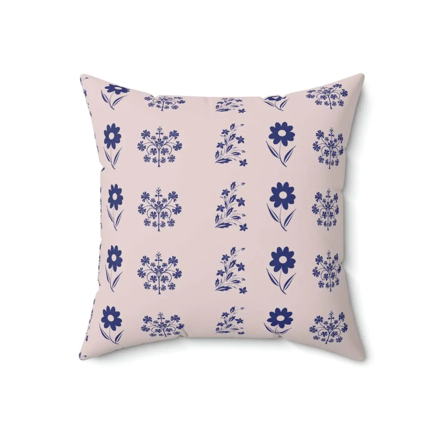 Vibrant Blue Flowers Throw Pillow - Polyester Square - DipaliZ