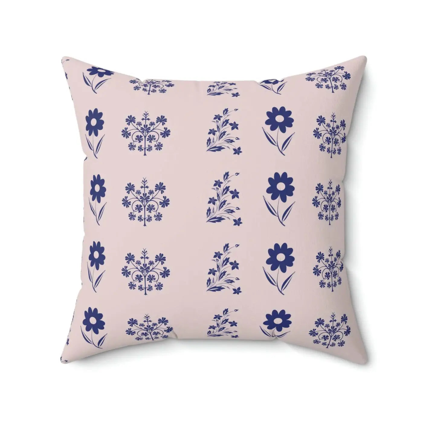 Vibrant Blue Flowers Throw Pillow - Polyester Square - DipaliZ