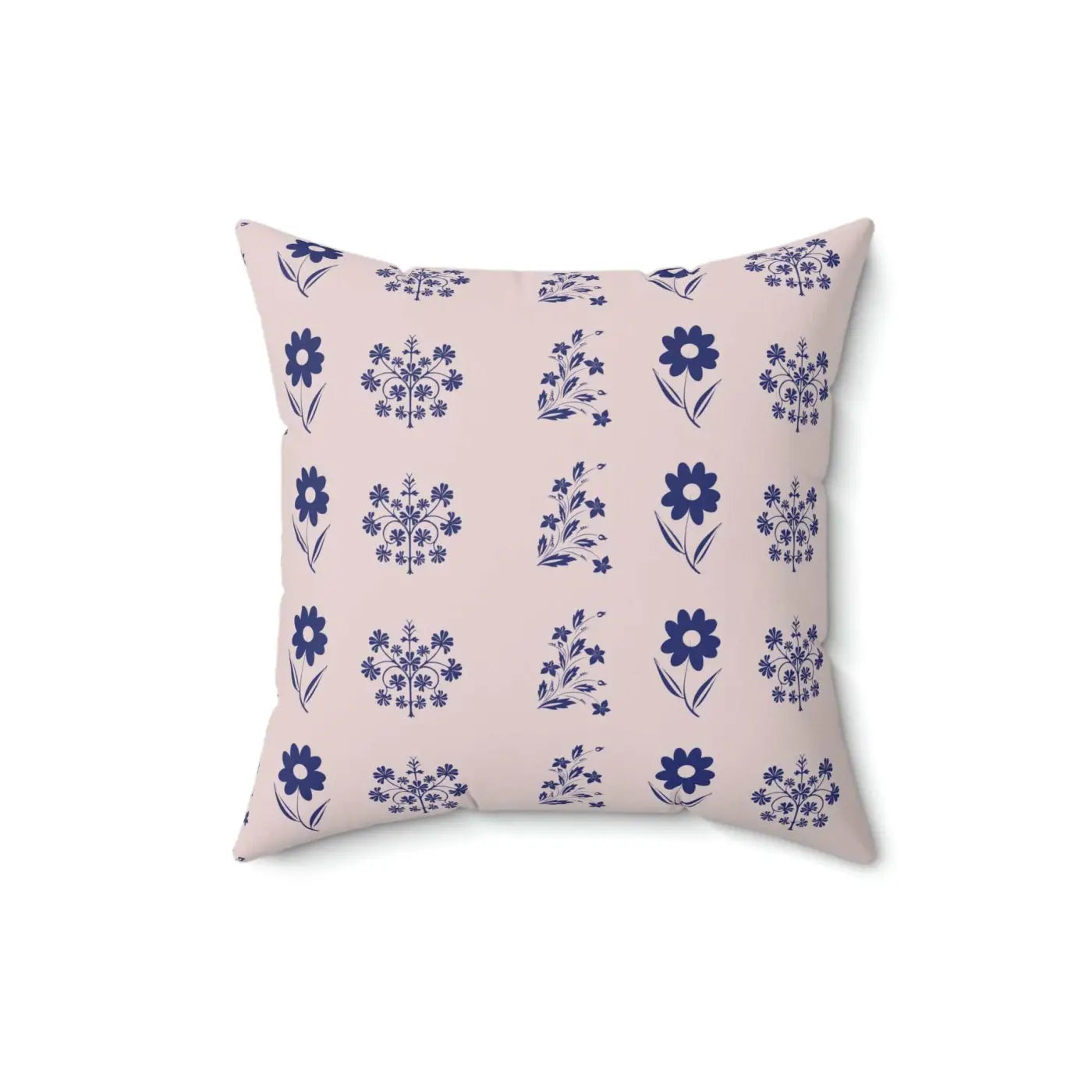 Vibrant Blue Flowers Throw Pillow - Polyester Square - DipaliZ